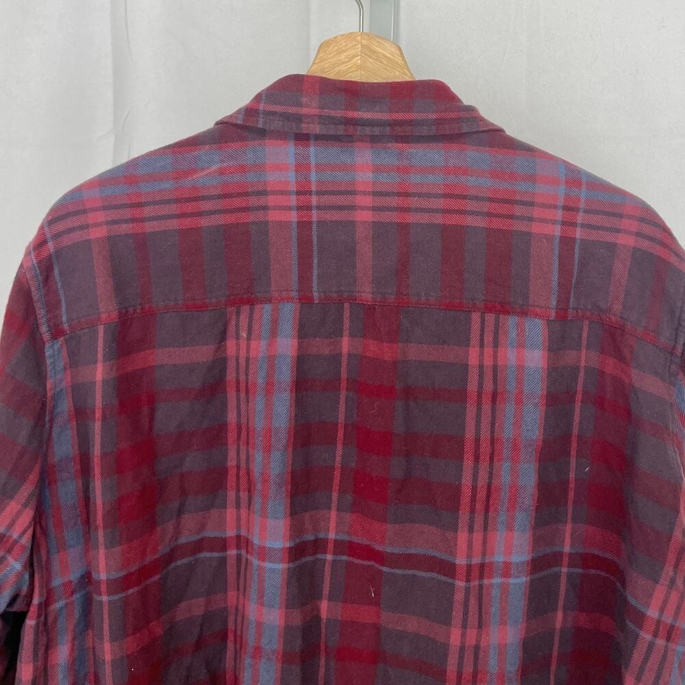 PACT Plaid Flannel Button Front Shirt Long Sleeve Organic Cotton Purple Red XL - Picture 7 of 10